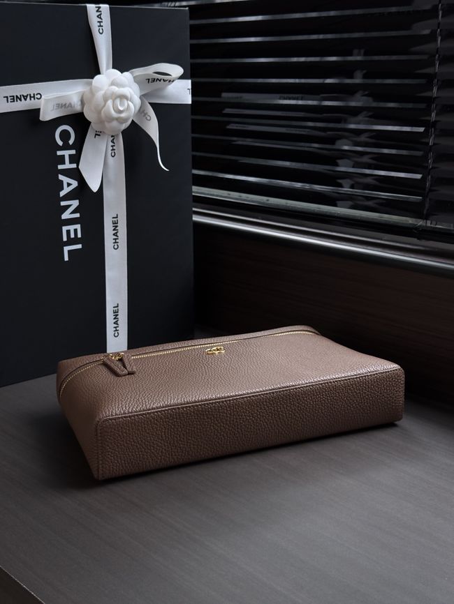 Chanel Large Vanity with chain AS6473 dark brown