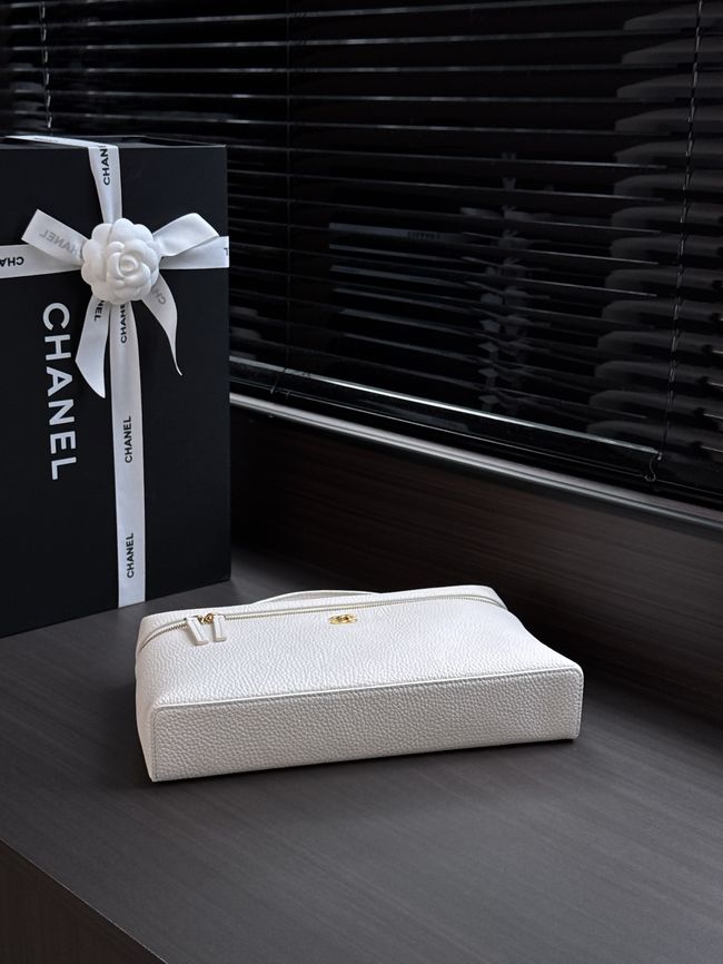 Chanel Large Vanity with chain AS6473 white