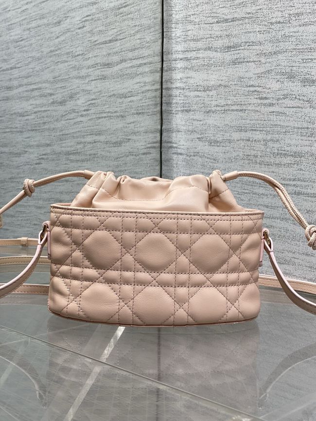 Dior Adiorable Mini Bucket Bag Cannage Lambskin S2426 pink