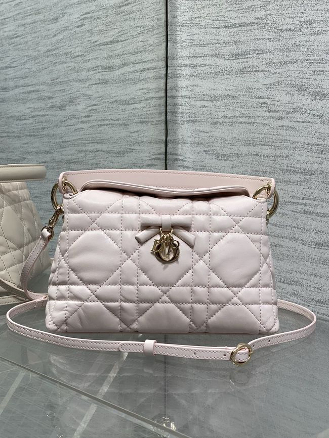 Dior Adiorable Top Handle Mini Bag Macrocannage Lambskin S1713OGY Ballet Pink