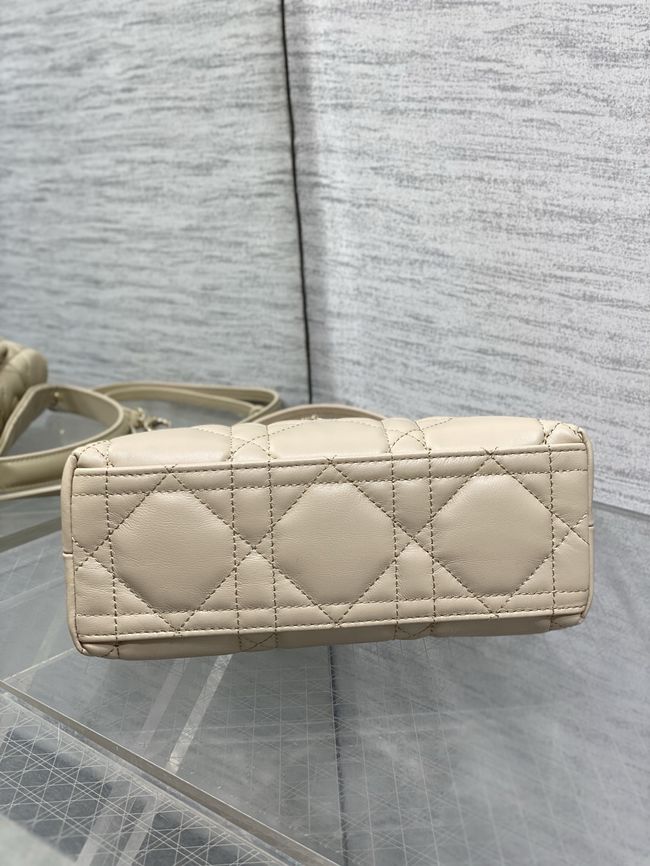 Dior Adiorable Top Handle Mini Bag Macrocannage Lambskin S1713OGY Cream