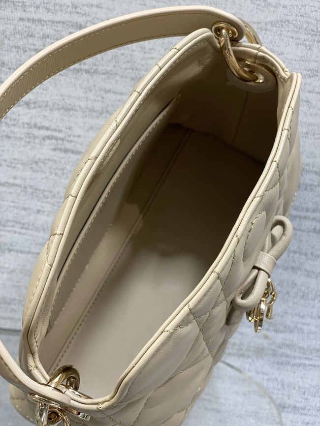 Dior Adiorable Top Handle Mini Bag Macrocannage Lambskin S1713OGY Cream