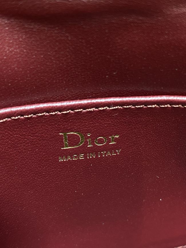 Dior Adiorable Top Handle Mini Bag Macrocannage Lambskin S1713OGY burgundy