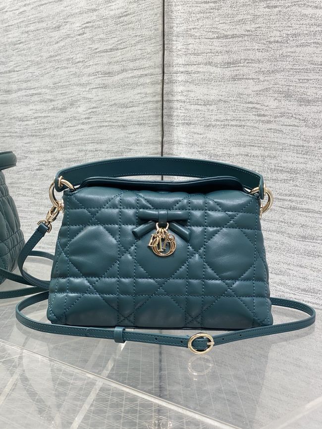 Dior Adiorable Top Handle Mini Bag Macrocannage Lambskin S1713OGY lake blue