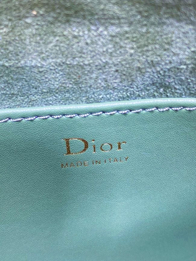 Dior Adiorable Top Handle Mini Bag Macrocannage Suede S1713OGY green