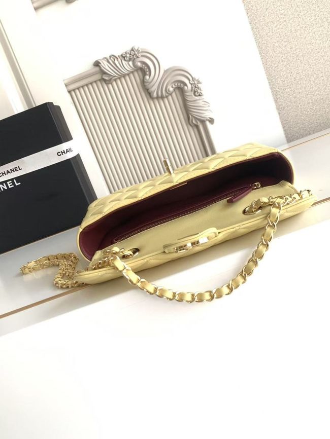 Chanel Small Flap Bag Lambskin AS6430 yellow Chanel Small Flap Bag Lambskin AS6430 yellow