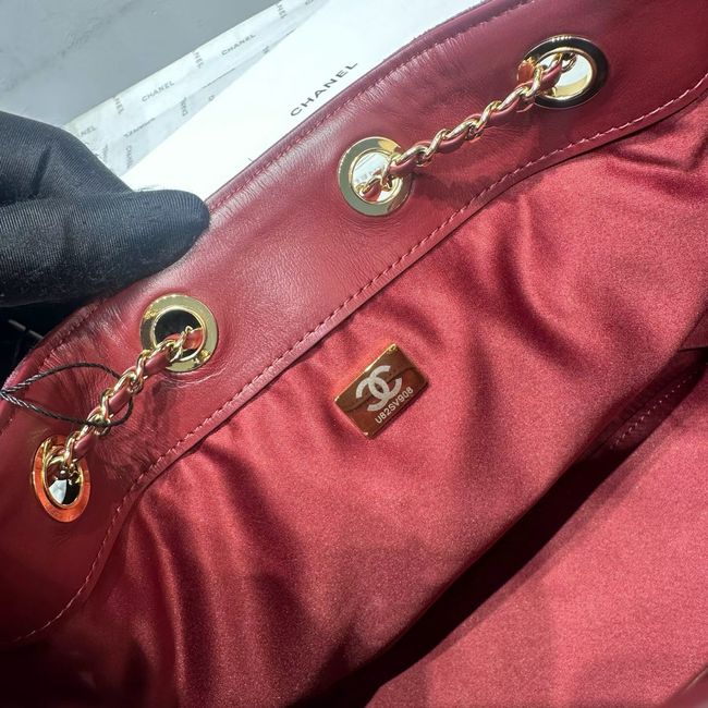 CHANEL 25 Small Handbag Suede AS5293 Burgundy CHANEL 25 Small Handbag Suede AS5293 Burgundy
