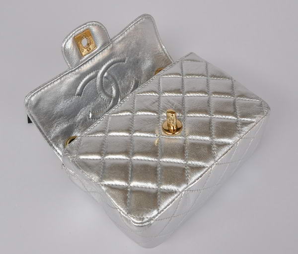 Cheap Chanel Classic mini Flap Bag 1115 Light Silver Sheepskin Golden Hardware Cheap Chanel Classic mini Flap Bag 1115 Light Silver Sheepskin Golden Hardware