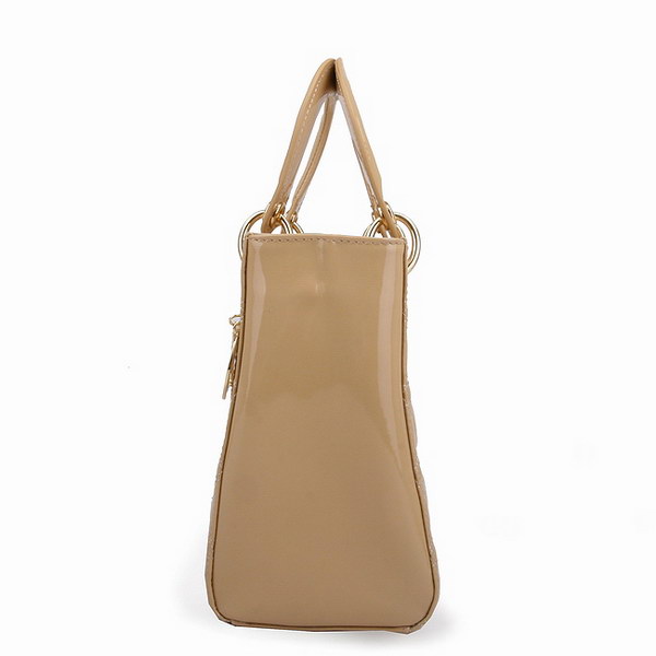 Dior Tote Bags Patent Leather Apricot 6301 Dior Tote Bags Patent Leather Apricot 6301