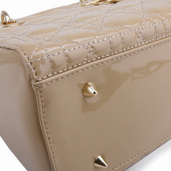 Dior Tote Bags Patent Leather Apricot 6301 Dior Tote Bags Patent Leather Apricot 6301