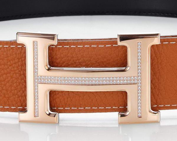 Hermes Belts Original Leather Diamond Everose Orange Hermes Belts Original Leather Diamond Everose Orange