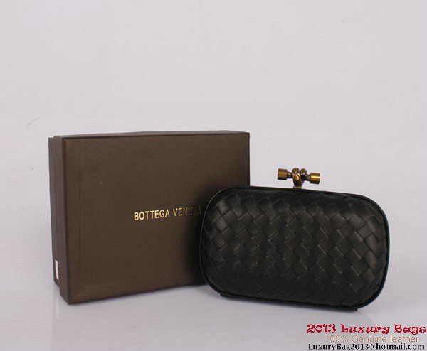 Bottega Veneta Intrecciato Silk Stretch Knot Clutches BV8615 Black Bottega Veneta Intrecciato Silk Stretch Knot Clutches BV8615 Black
