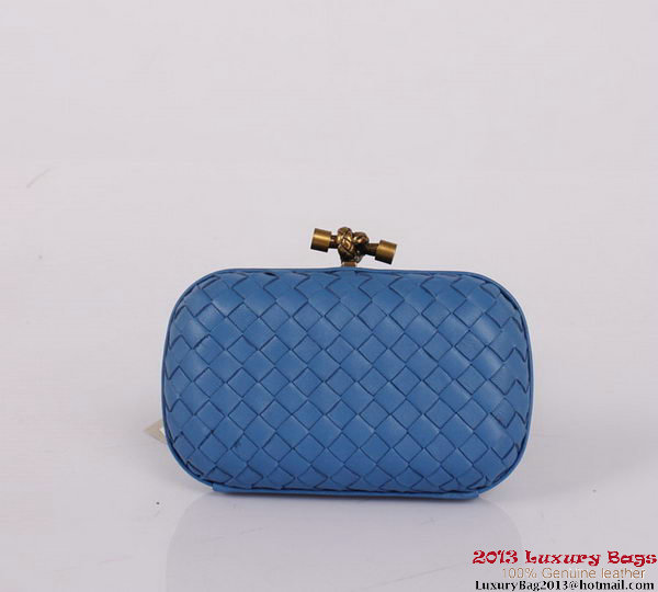 Bottega Veneta Intrecciato Silk Stretch Knot Clutches BV8615 Blue Bottega Veneta Intrecciato Silk Stretch Knot Clutches BV8615 Blue