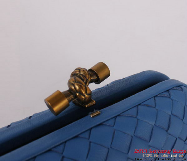 Bottega Veneta Intrecciato Silk Stretch Knot Clutches BV8615 Blue Bottega Veneta Intrecciato Silk Stretch Knot Clutches BV8615 Blue