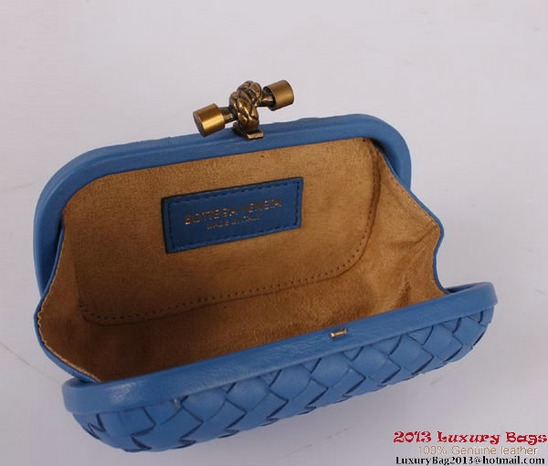 Bottega Veneta Intrecciato Silk Stretch Knot Clutches BV8615 Blue Bottega Veneta Intrecciato Silk Stretch Knot Clutches BV8615 Blue