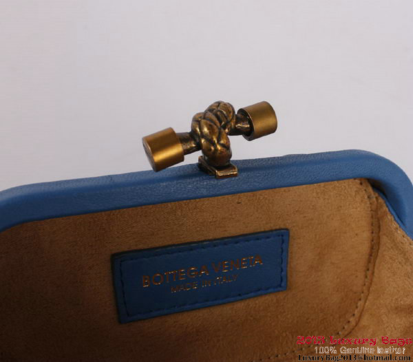 Bottega Veneta Intrecciato Silk Stretch Knot Clutches BV8615 Blue Bottega Veneta Intrecciato Silk Stretch Knot Clutches BV8615 Blue