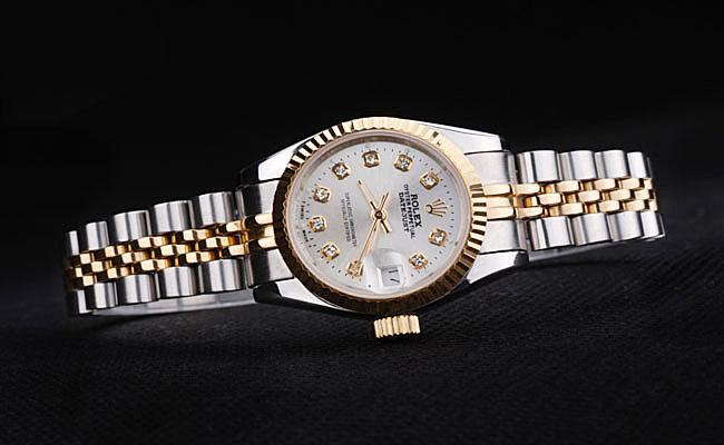 Rolex Datejust Golden White 25mm Women Watch-RD3833 Rolex Datejust Golden White 25mm Women Watch-RD3833