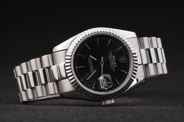 Rolex Datejust Silver&Black Stainless Steel Watch-RD2411 Rolex Datejust Silver&Black Stainless Steel Watch-RD2411