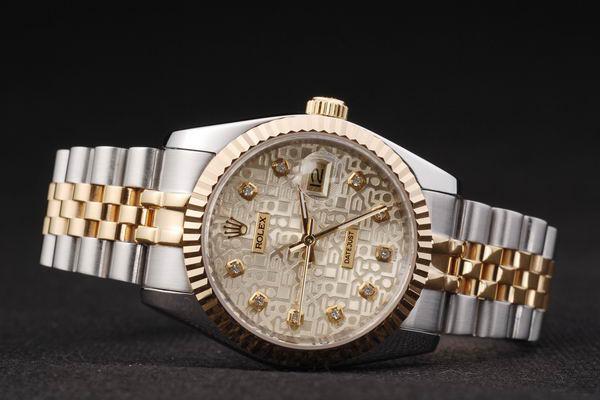 Rolex Datejust Stainless Steel Golden Surface Watch-RD2387 Rolex Datejust Stainless Steel Golden Surface Watch-RD2387