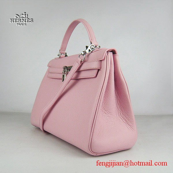 Hermes Kelly 32cm Togo Leather Bag Pink 6108 Silver Hardware Hermes Kelly 32cm Togo Leather Bag Pink 6108 Silver Hardware