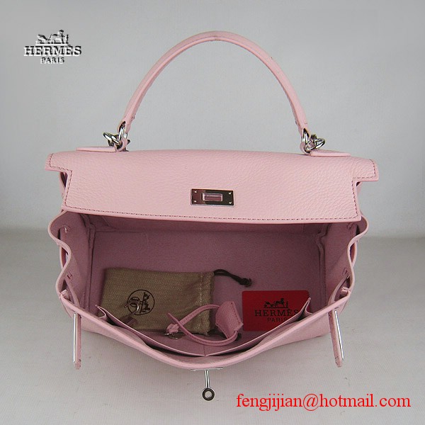 Hermes Kelly 32cm Togo Leather Bag Pink 6108 Silver Hardware Hermes Kelly 32cm Togo Leather Bag Pink 6108 Silver Hardware